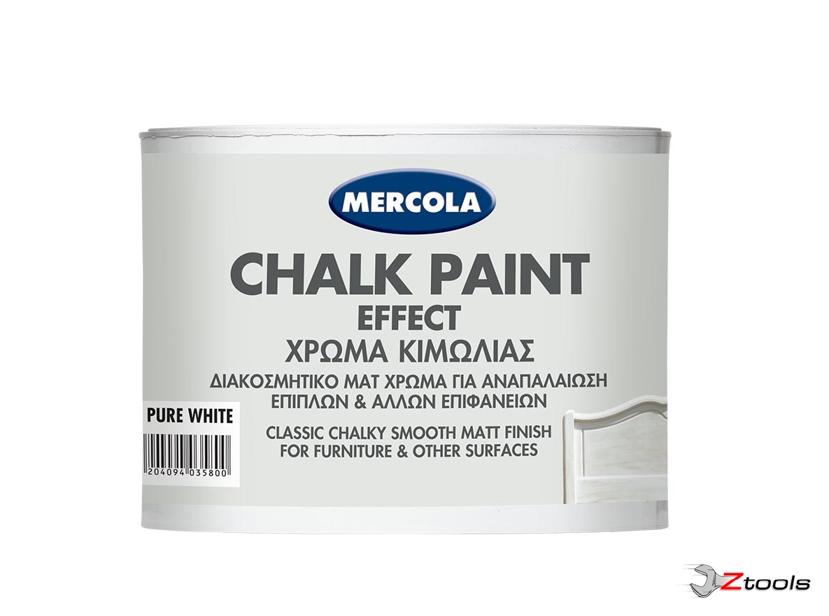 Χρώμα Κιμωλίας Mercola Chalk Paint Pure White 375ml (3601)